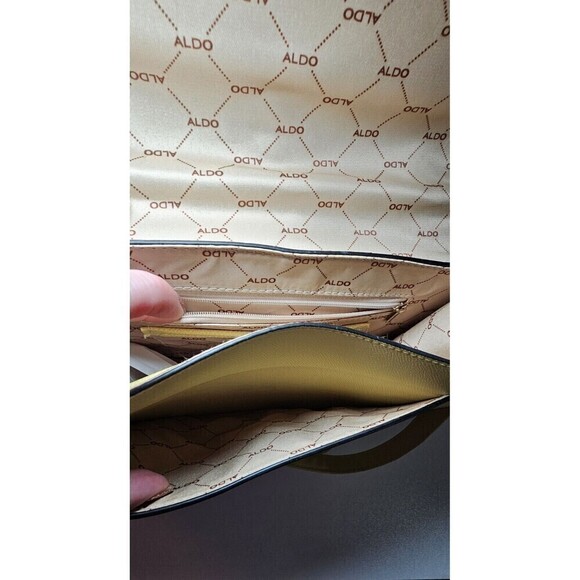 ALDO AnnieBrook Flap Satchel Cross Body Purse with Gold Chain Trim - Picture 9 of 9